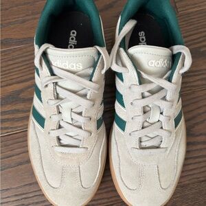 Adidas Women's Green and Cream Sneakers